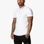 Gym King Signature Embroidered Polo White Men Clothing J2PFB80