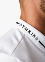 Gym King Signature Embroidered Polo White Men Clothing J2PFB80 - Image 3