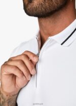 Gym King Signature Embroidered Polo White Men Clothing J2PFB80 - Image 7