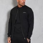 Gym King Signature Knit Bomber Black Men Clothing J2PFB157
