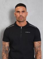 Gym King Signature Knit Polo Black Men Clothing J2PFB70 - Image 2