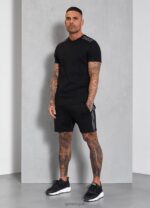Gym King Signature Taped Tee Black Men Clothing J2PFB69 - Image 4