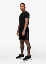 Gym King Signature Taped Tee Black Men Clothing J2PFB69 - Image 7