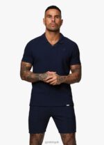 Gym King Signature Texture Polo Navy Men Clothing J2PFB67 - Image 7