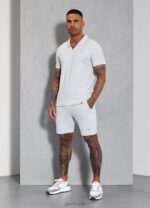 Gym King Signature Texture Short Light Grey Men Clothing J2PFB147 - Image 5