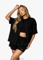 Gym King Signature Woven Shirt Black Women Clothing J2PFB391 - Image 3