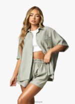Gym King Signature Woven Shirt Dusky Sage Women Clothing J2PFB419 - Image 2