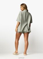 Gym King Signature Woven Shirt Dusky Sage Women Clothing J2PFB419 - Image 4