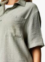 Gym King Signature Woven Shirt Dusky Sage Women Clothing J2PFB419 - Image 6