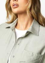Gym King Signature Woven Shirt Dusky Sage Women Clothing J2PFB419 - Image 7