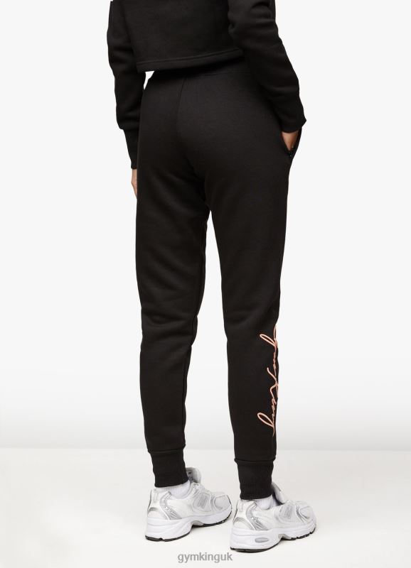 Gym King Sky Script Jogger Black/Rose Gold Women Clothing J2PFB608 - Image 2