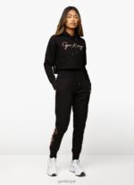 Gym King Sky Script Jogger Black/Rose Gold Women Clothing J2PFB608 - Image 6