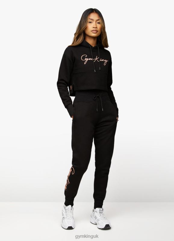 Gym King Sky Script Jogger Black/Rose Gold Women Clothing J2PFB608 - Image 6