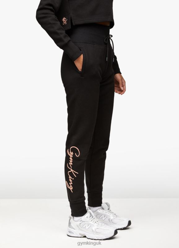 Gym King Sky Script Jogger Black/Rose Gold Women Clothing J2PFB608 - Image 1
