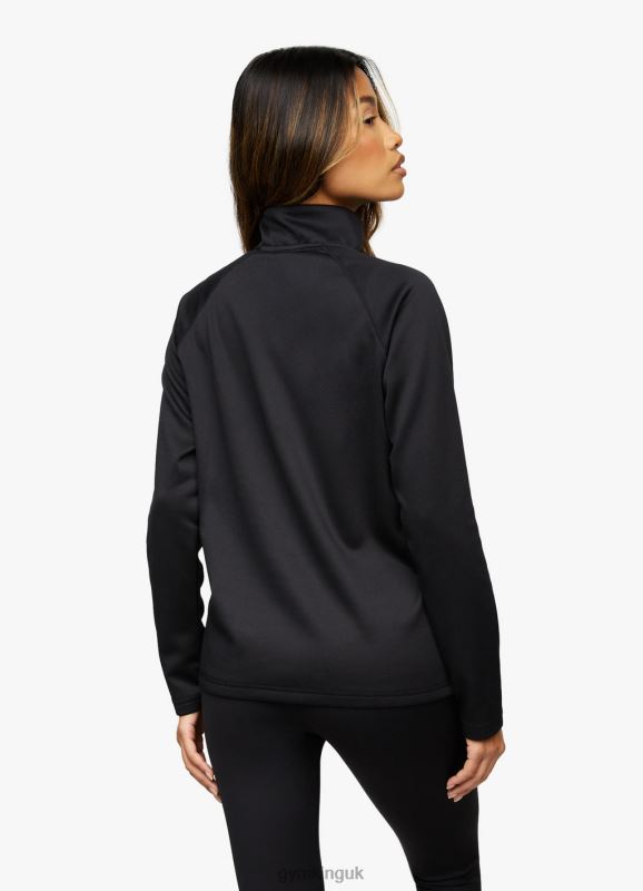 Gym King Sport 1/4 Zip Funnel Black Women Clothing J2PFB471 - Image 2