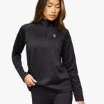 Gym King Sport 1/4 Zip Funnel Black Women Clothing J2PFB471