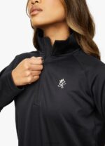 Gym King Sport 1/4 Zip Funnel Black Women Clothing J2PFB471 - Image 3