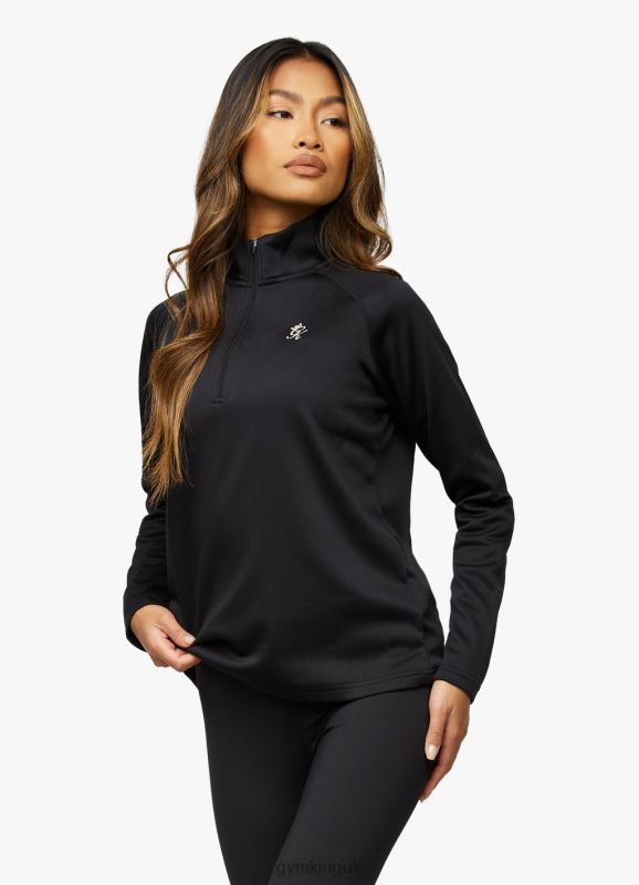 Gym King Sport 1/4 Zip Funnel Black Women Clothing J2PFB471 - Image 5