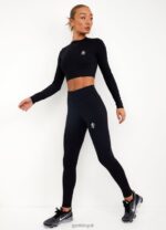 Gym King Sport Evolve LS Crop Black Women Clothing J2PFB554 - Image 3
