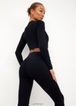 Gym King Sport Evolve LS Crop Black Women Clothing J2PFB554 - Image 4
