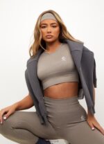 Gym King Sport Seamless Rib Ss Top Taupe Women Clothing J2PFB495 - Image 3