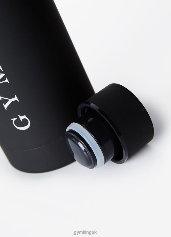 Gym King Stainless Steel Water Bottle Black/White Unisex Accessories J2PFB641 - Image 2