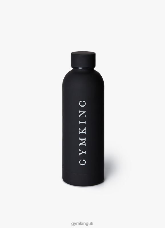 Gym King Stainless Steel Water Bottle Black/White Unisex Accessories J2PFB641 - Image 1