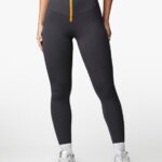Gym King Stamina Texture Legging Graphite/Golden Orange Women Clothing J2PFB330