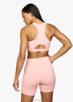 Gym King Stamina Texture Racer Back Bra Blush Pink/Chilli Red Women Clothing J2PFB539 - Image 2