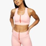 Gym King Stamina Texture Racer Back Bra Blush Pink/Chilli Red Women Clothing J2PFB539