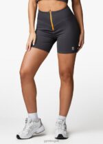 Gym King Stamina Zip Front Cycle Short Graphite/Golden Orange Women Clothing J2PFB502