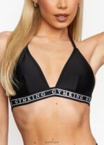 Gym King Tape Swim Bikini Top Black Women Clothing J2PFB410 - Image 4