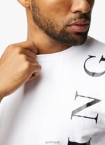 Gym King Text Logo Tee White Men Clothing J2PFB77 - Image 3