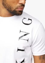 Gym King Text Logo Tee White Men Clothing J2PFB77 - Image 5