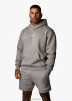 Gym King Training Division Hood Grey/White Men Clothing J2PFB212 - Image 2
