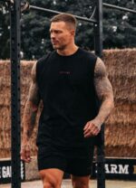 Gym King Training Division Tank Black/Red Men Clothing J2PFB184