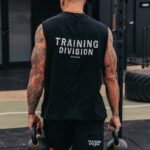 Gym King Training Division Tank Black/White Men Clothing J2PFB181