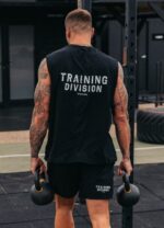 Gym King Training Division Tank Black/White Men Clothing J2PFB181