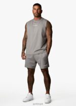 Gym King Training Division Tank Grey/White Men Clothing J2PFB232 - Image 5