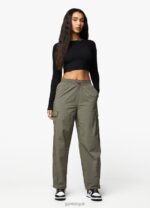 Gym King Utility Rib LS Crop Top Black Women Clothing J2PFB420 - Image 7
