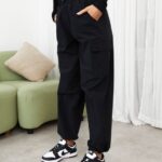 Gym King Utility Woven Cargo Pant Black Women Clothing J2PFB593