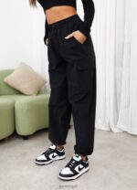 Gym King Utility Woven Cargo Pant Black Women Clothing J2PFB593