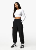 Gym King Utility Woven Cargo Pant Black Women Clothing J2PFB593 - Image 4