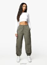 Gym King Utility Woven Cargo Pant Olive Women Clothing J2PFB592 - Image 3