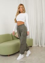Gym King Utility Woven Cargo Pant Olive Women Clothing J2PFB592 - Image 7