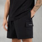 Gym King Utility Woven Cargo Short Black Men Clothing J2PFB142