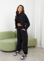Gym King Utility Woven Jacket Black Women Clothing J2PFB636 - Image 2