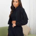 Gym King Utility Woven Jacket Black Women Clothing J2PFB636