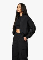 Gym King Utility Woven Jacket Black Women Clothing J2PFB636 - Image 9