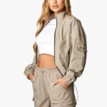 Gym King Utility Woven Jacket Mocha Women Clothing J2PFB634